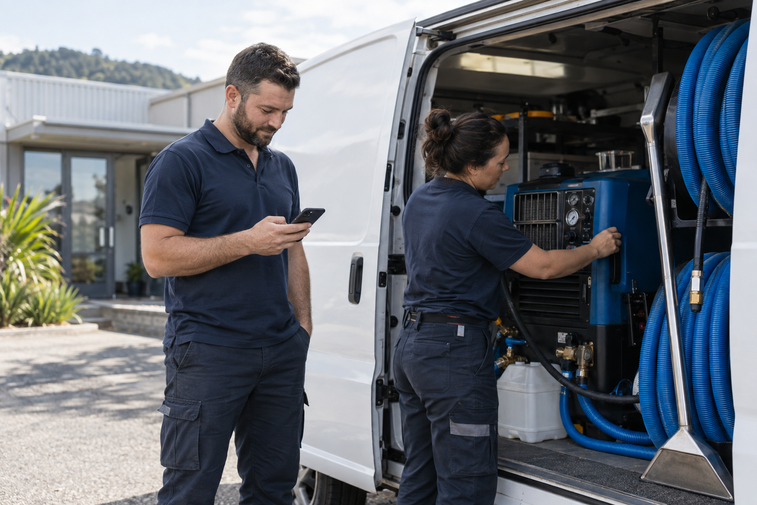 Illustrative service equipment and working environment